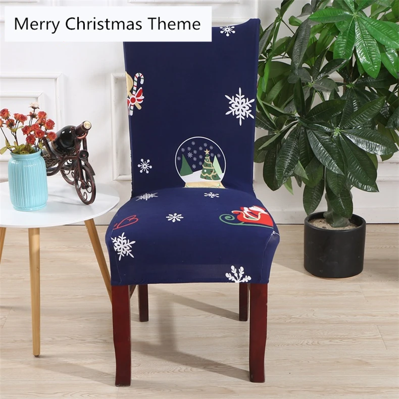 Merry Christmas тема печати Эластичный Чехол для стула Универсальный спандекс крышка стула для дома обеденные вечерние высокого качества чехол для компьютерного стула