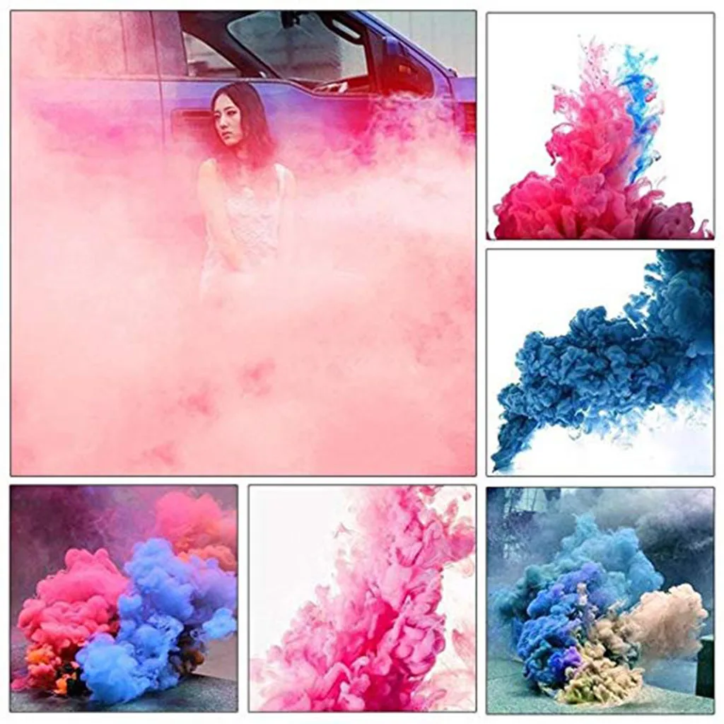 4pcs Smoke Cake Colorful Smoke Effect Show Round Bomb Stage Photography Aid Party Stage Studio Photography Props Magic Light