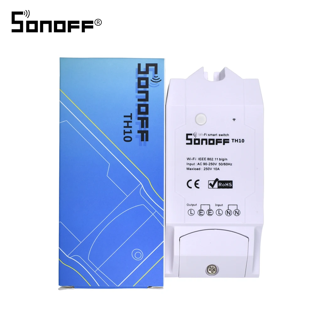 

Itead Sonoff TH10 Wireless wifi Switch For Smart Home Automation Modules Support Temperature Sensor Humidity Monitor 10A 2200W