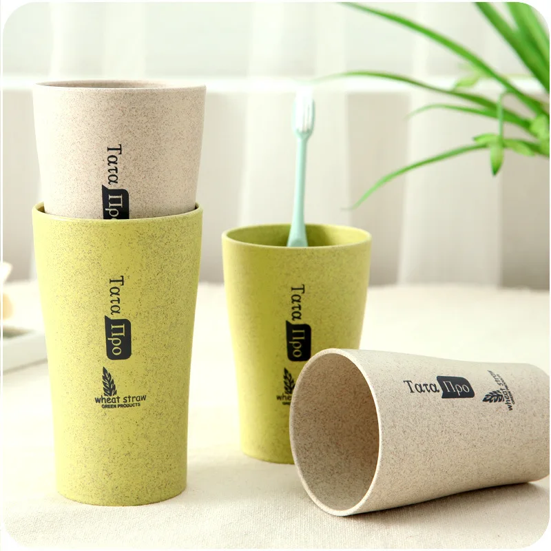

Couple Brushing Toothbrush Cups Bathroom Sets Toothbrush Comfortable Feel Straw wheat Drinking Cup Mug Wash Bottle Gargle Cup