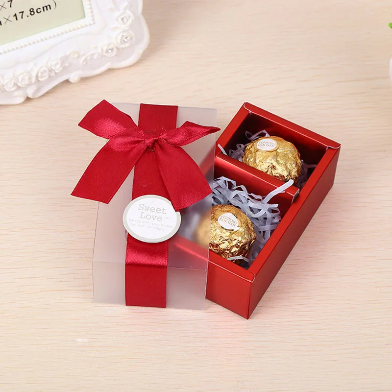 

100pcs/lot 2 Grid Macaron Box Bakery Box for Biscuits Cookie Chocolate Packaging Paper Boxes Valentine's Day Gift ZA4882