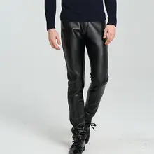 Мужские плотные теплые штаны для зимы, модные эластичные штаны из искусственной кожи, повседневные брюки, большие размеры, мотоциклетные флисовые штаны для бега, Pantalon homme 10