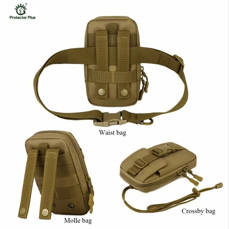Günstige Militärische Taktische Nylon Wasserdicht Molle tasche Handy Paket Camouflage Klettern Armee Befestigt Packs Reise Wandern Taschen