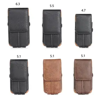 

Leather Pouch Belt Clip Hook Loop Shockproof Phone Case Cover Bag Holster For Multi Smart Phone Smartphone 4.7/5.1/ 5.5 /6.3inch
