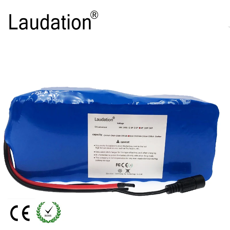 Laudation 36V 10S4P 10Ah 500W высокая мощность и емкость 42V 18650 литиевая батарея мотоцикл электрический автомобиль велосипед Скутер с BMS