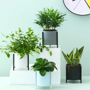 

Nordic Ceramic Vase Wrought Iron Color Vase Simple Flower Home Decoration Plant Flower Pot Office Cafe Style Decoration