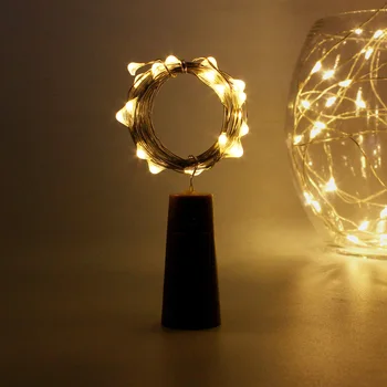 

8 Color 10 20 Leds battery LED String Lights 1M 2M Strip with Bottle Stopper Light for Party Wedding Christmas Holiday Fairy