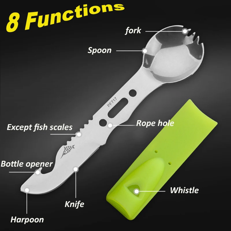 

XITUO Hot Sale Portable Multifunction Chef Cookware Spoon Fork Bottle Can Opener Sawtooth Cutter Knife &Gadgets Openers Tools