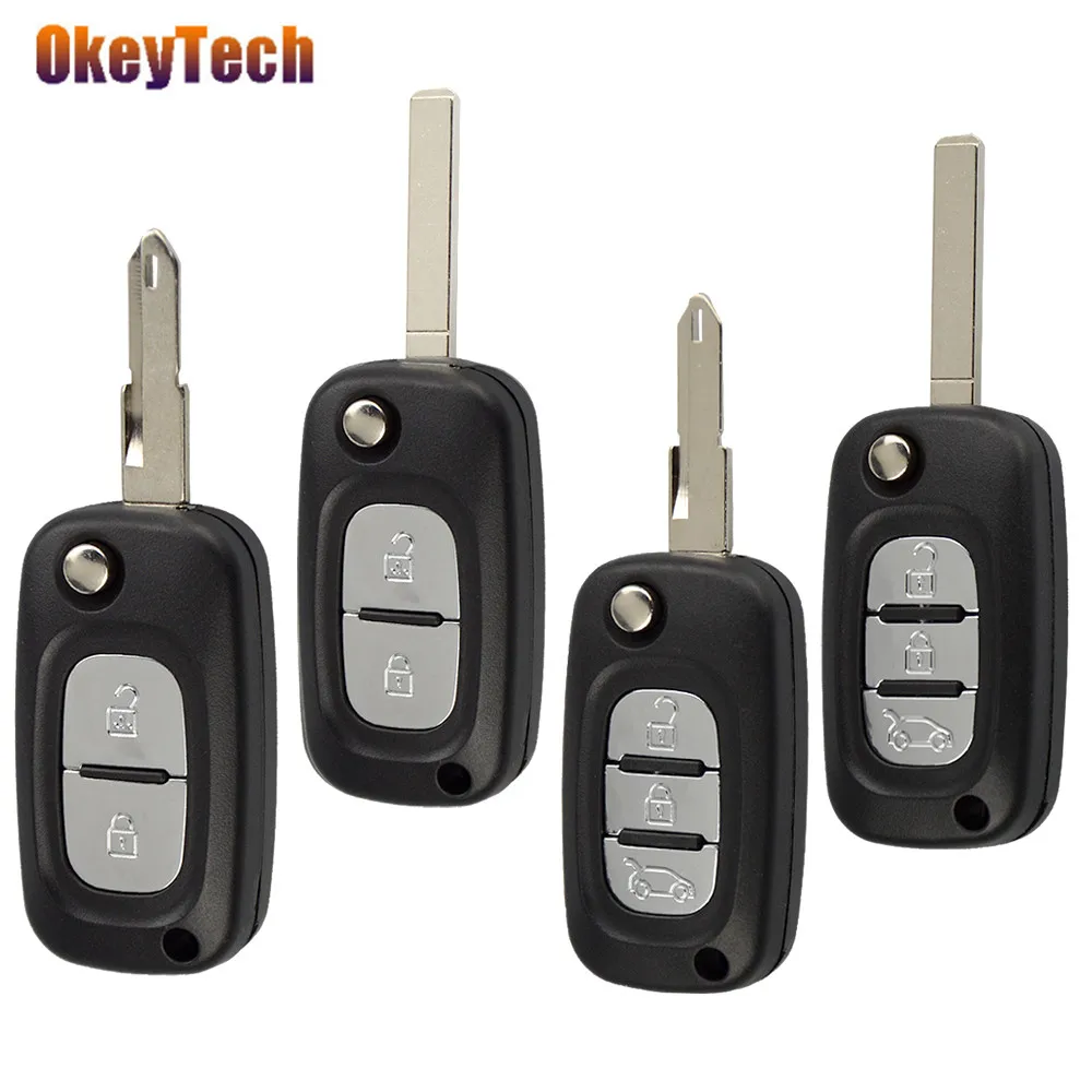 Folding car key shell for renault