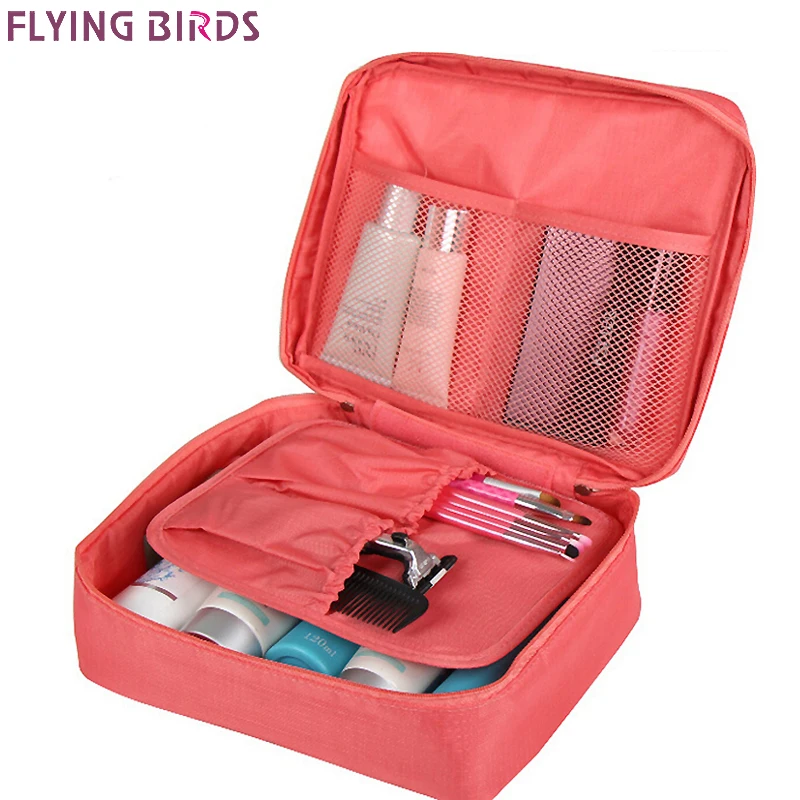 Косметический чехол с летящими птицами, сумка для макияжа, женская переносная сумка для хранения туалетных принадлежностей, водонепроницаемые дорожные сумки LS8973 LM4092fb