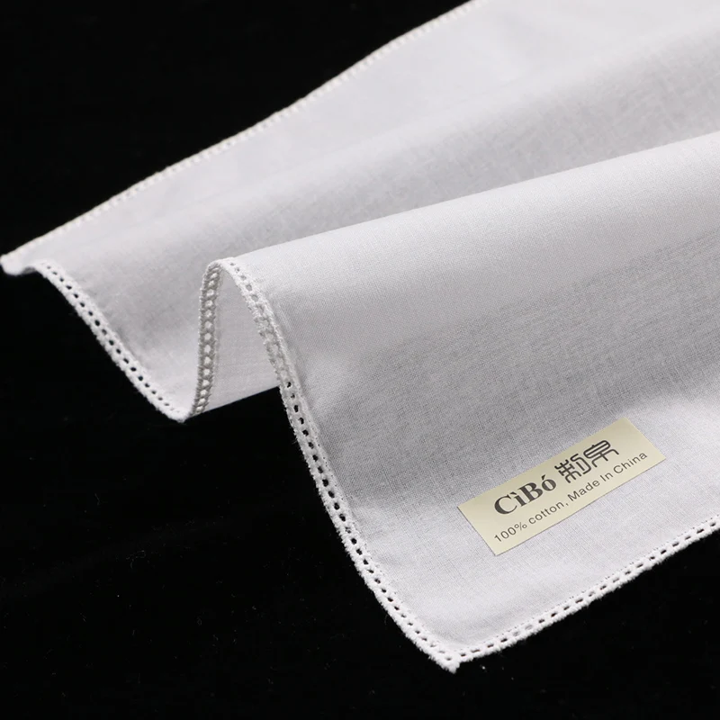 algodão Branco com borda em linha reta