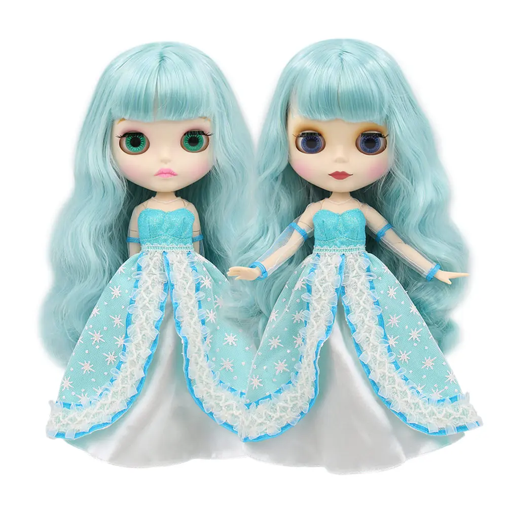 

factory blyth doll 280BL4006/6005 blue Hair white skin matte face joint body gift 1/6 30cm