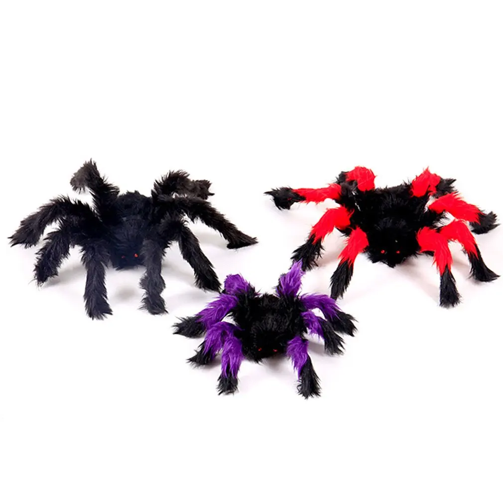 

30/75/150cm Halloween Props Fake Large Spider for Haunted House Bars Decorative Supply Simulation Scary Plush Spiders Tricky Toy