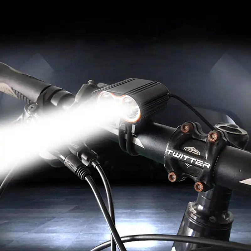 True 2000LM 2 X XM-L T6 LED USB powerful led flashlight Waterproof Lamp Bike Bicycle Headlight lanterna led bike #3S29 (9)