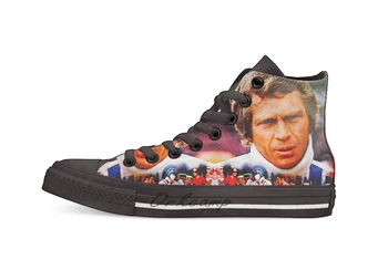 

LE MANS; Vintage Grand Prix Auto Print Casual High Top Canvas shoes sneakers For Drop shipping