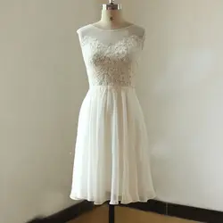 Кружево Аппликация Короткие свадебные платья плюс размеры Винтаж стили 2018 настоящая фотография vestido branco Casamento robe de mariage суд