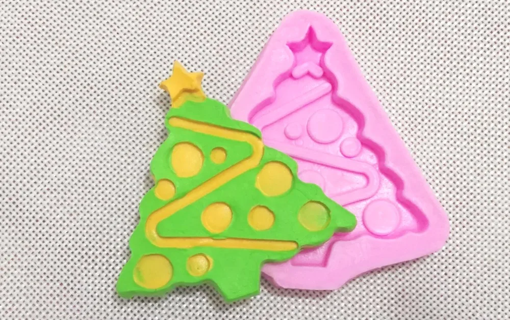 

1283 Single piece Christmas Tree Silicone Fondant Mold Sugar Mold Chocolate Mold Cake DIY Decoration Tool