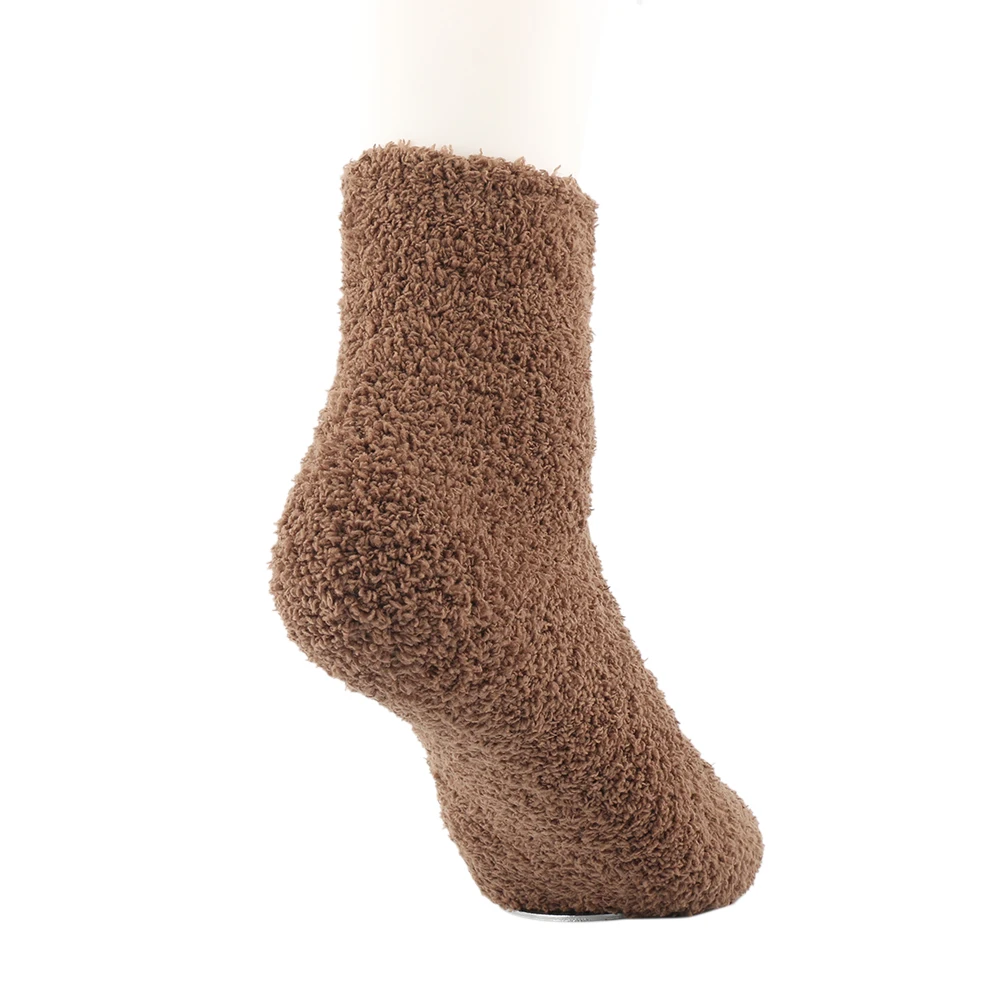 1 пара зимне-осенних теплых модных повседневных женских носков ярких цветов, толстая флисовая тапочка кораллового цвета, короткие носки, пушистые Чулочные изделия