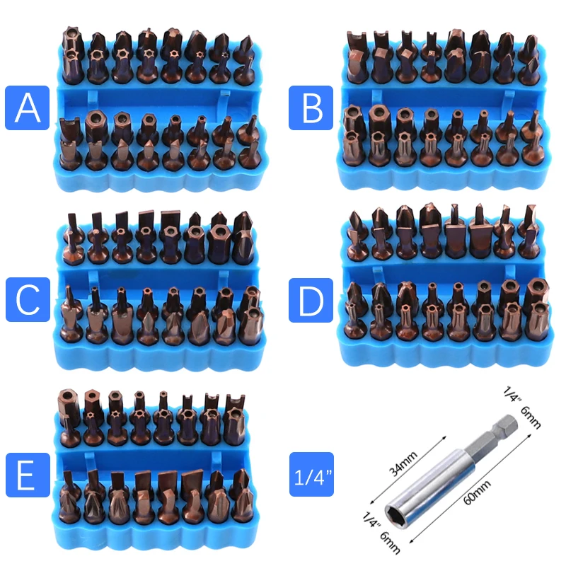 33 шт. Набор отверток S2 сталь 25 мм Набор отверток Torx Phillips шестигранные наконечники отвертки с 1/4 магнитным держателем для бит