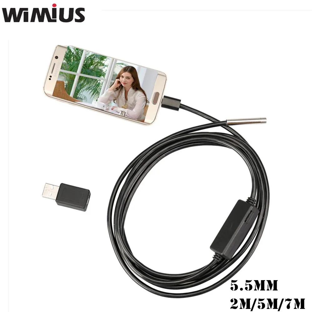 Wimius 5.5 мм USB мини инспекции Камера IP67 Android эндоскопа бороскоп Tube Snake