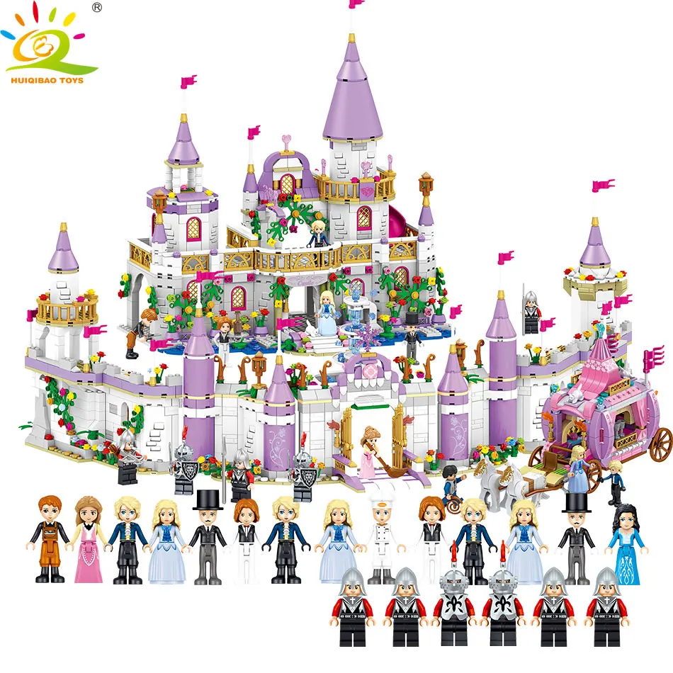 

5Styles Castle Princess Figures Sets Building Blocks Compatible Friend Bricks City Girls Educational Toy for Children