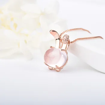 

New 3D Crystal anime animal bunny Pendant hare Necklace Cute Smart sign Rabbit small rabbit Choker cat Feline pet necklace