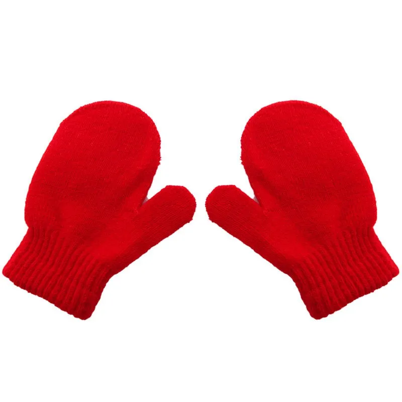 Милые детские вязаные теплые мягкие перчатки унисекс для маленьких мальчиков и девочек; яркие цвета; варежки; M89C6