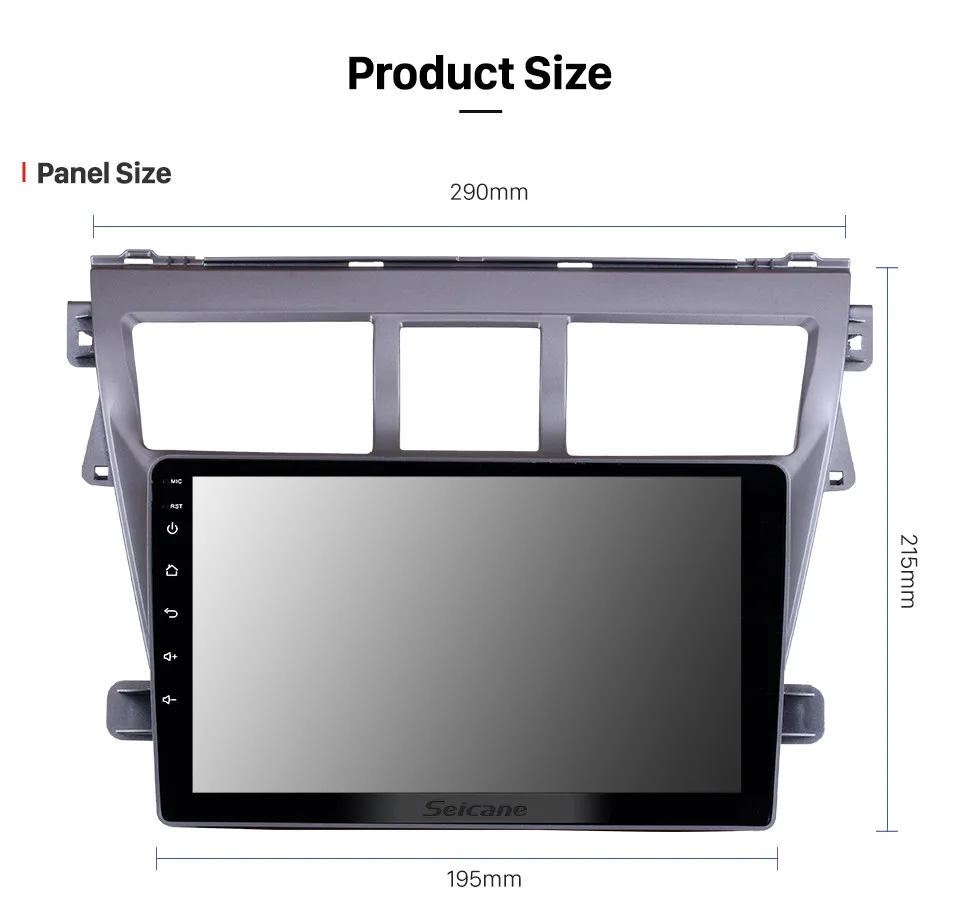 Perfect Seicane 2din Car Multimedia Player For 2007 2008 2009 2010 2011 2012 Toyota VIOS Android 8.1/7.1 GPS Navigation Support RDS TPM 17