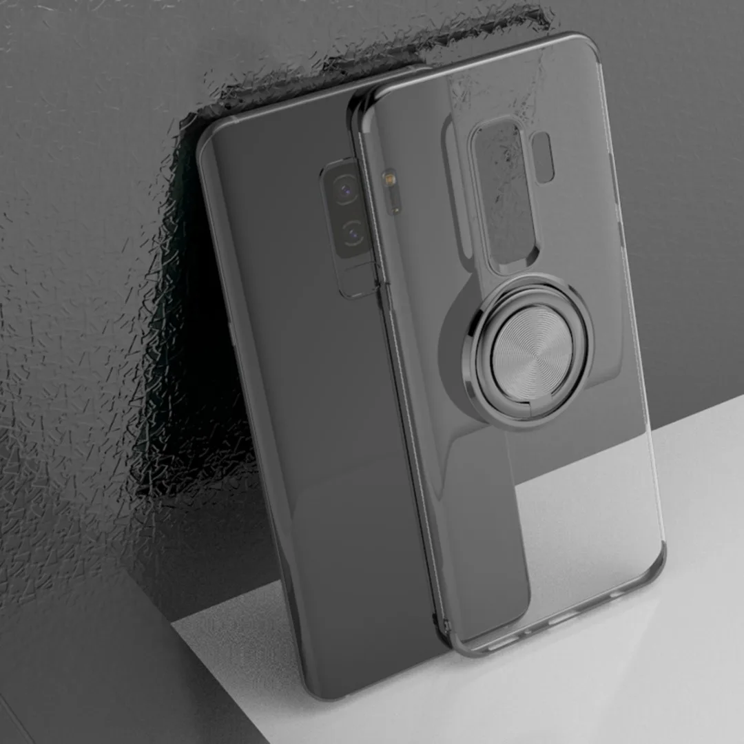 Luxury Car Bracket Soft TPU Ring Holder Stand Phone Case Back Cover for Samsung Galaxy Note 9 S8 S9 plus S10 Plus S10e Fundas