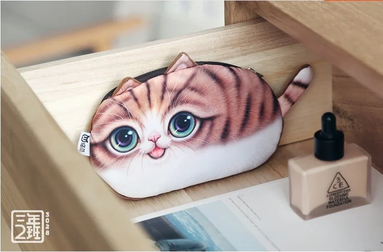 Kawaii школьная Ручка для детей пенал 3D животное кошка подарок леди девушка косметичка Кошелек и кошелек держатель монет сумка