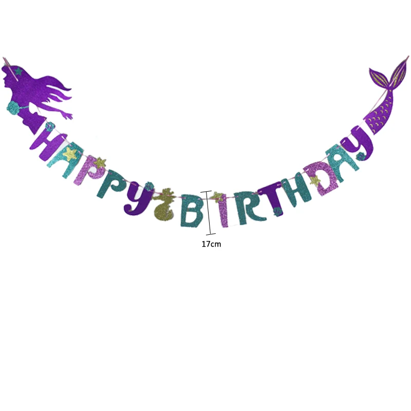 WEIGAO с днем рождения баннер Русалочка вечерние гирлянды для вечеринки в честь Дня Рождения