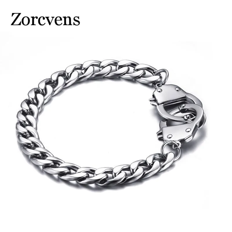 

ZORCVENS Handcuff Bracelet for Women / Men Promise Jewelry Stainless Steel Chain High Quality