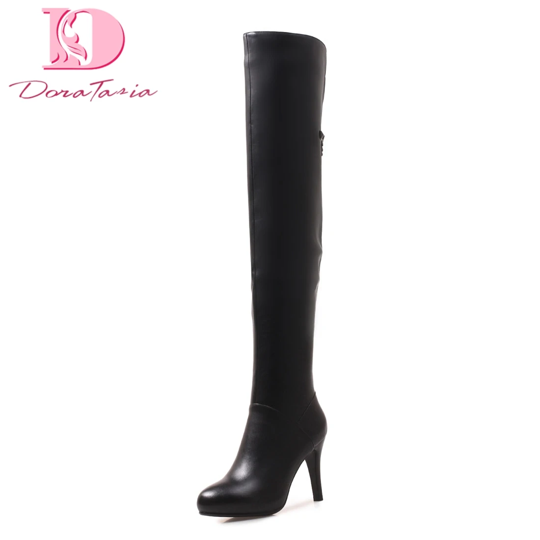 

Doratasia new plus size 34-40 Sexy Thin High Heels over-the-knee Boots Woman Shoes Women Zip Up Party Wedding Boots Female