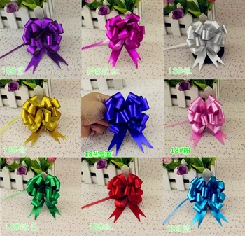 

100 x Beautiful Luster solid Color 18mm Pull Bow ribbon for gift Flower bowknot Gift Packing Party Wedding Car Room Decoration