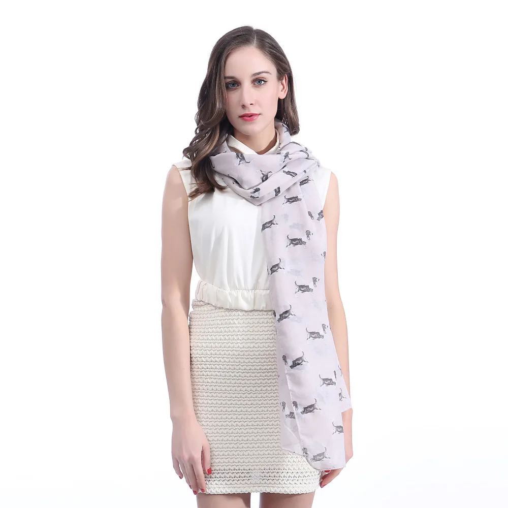 Шарф с принтом bассет хаунд шаль мягкая легкая большого размера|scarf shawl|printed scarfshawl