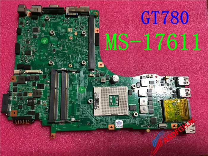 discount  Original MS-1761 FOR MSI GT780 GT780DX LAPTOP MOTHERBOARD MS-17611 REV 1.0 / 1.1 Test OK