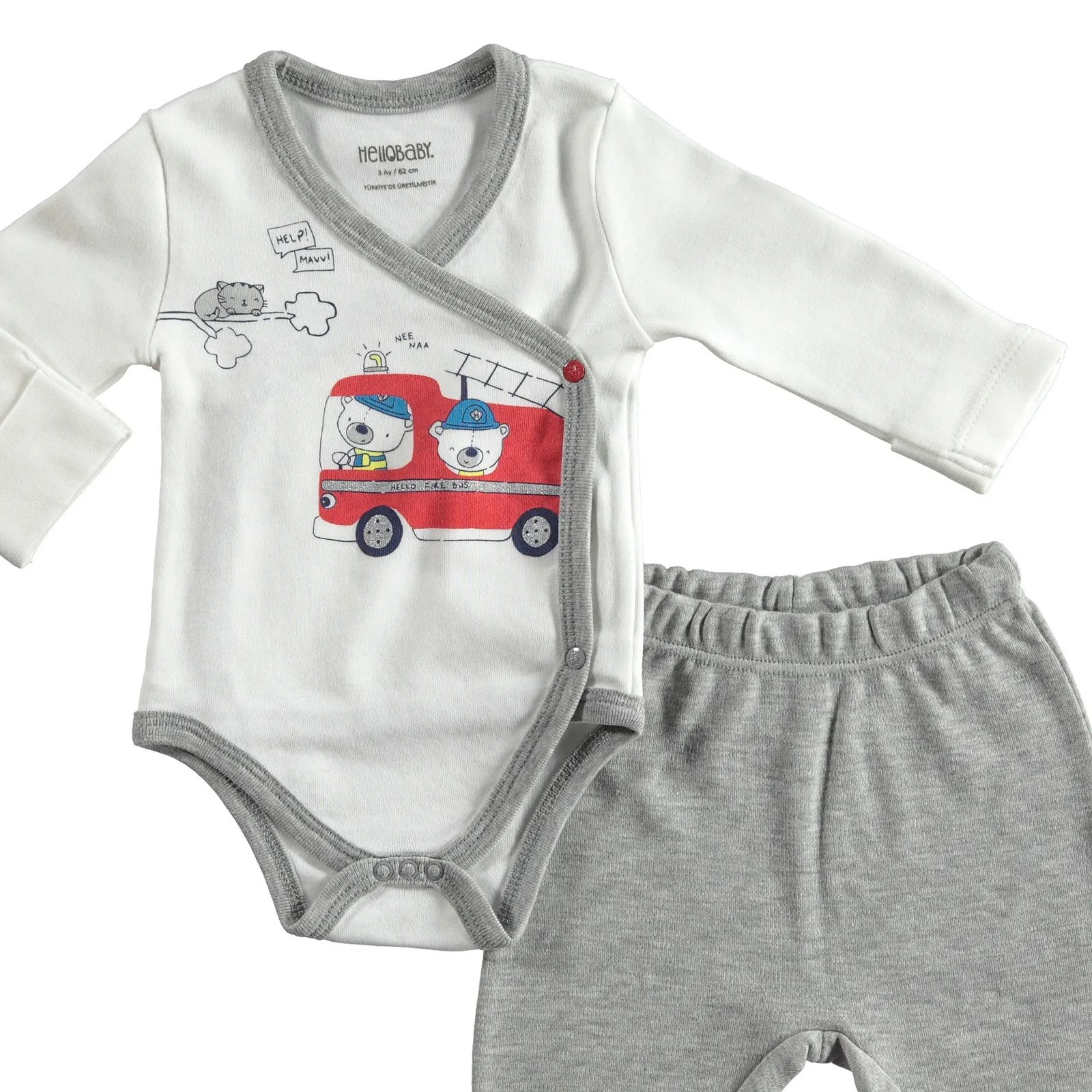 Ebebek HelloBaby мальчик пожарные набор комбинезончиков| |