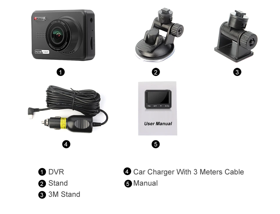 10 Ruccess H550 Dash Camera Car DVR FULL HD 1080P Novatek 96658 IMX323 WDR Parking Guard 170 Degree 2.45 inch IPS Screen