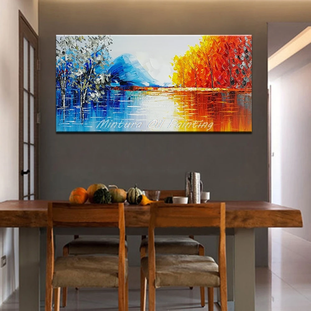Günstige Mintura Handgemachte Moderne Abstrakte Landschaft Ölgemälde Auf Leinwand Wand Kunst Bilder Für Live Room Home Decor Gemälde Unframe