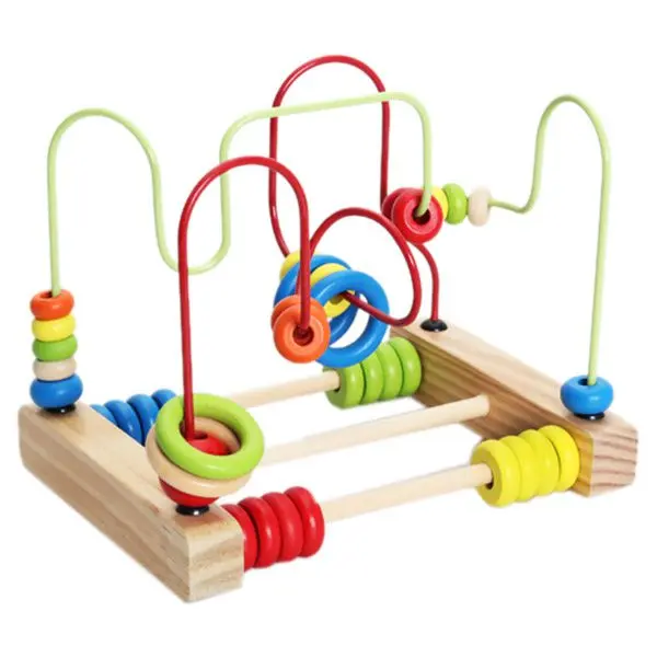 Деревянная математическая игрушка счетные круги из бисера Abacus проволока лабиринт американские горки Монтессори обучающая игрушка для малышей