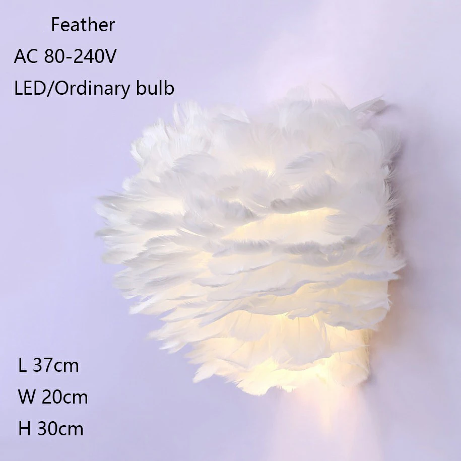 Современный настенный светильник с перьями, настенный светильник, романтичный светодиодный светильник для дома, гостиной, кухни, спальни, Декор, светильники