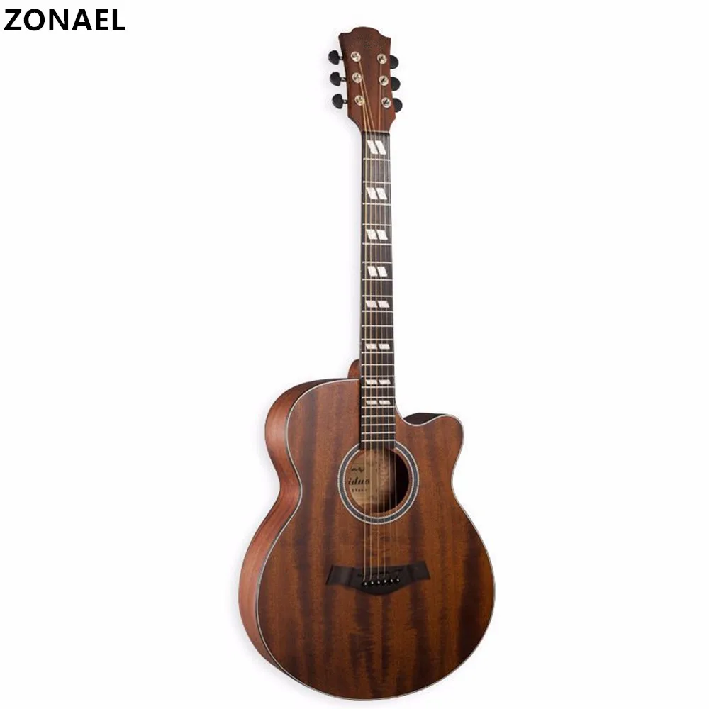 ZONAEL Hot Sale 40 Inch Acoustic Folk 6-Strings Guitar For Beginners Students Gift Basswood Sapele Rosewood Folk Guitar Unisex