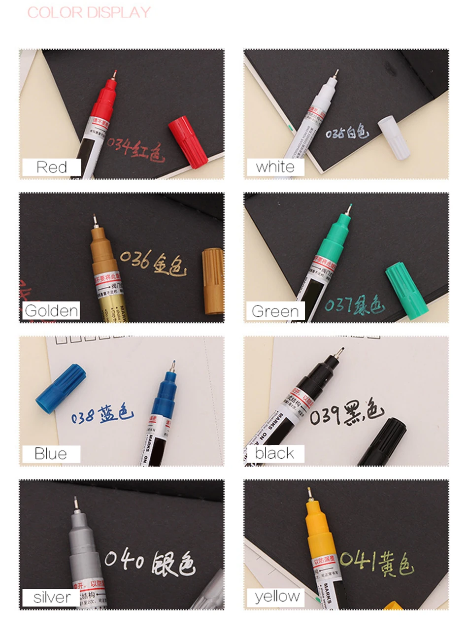 1 шт., металлический маркер, 8 цветов на выбор, 0,7 мм, очень тонкий маркер для рисования, нетоксичный Перманентный маркер, ручка, сделай сам, художественный маркер