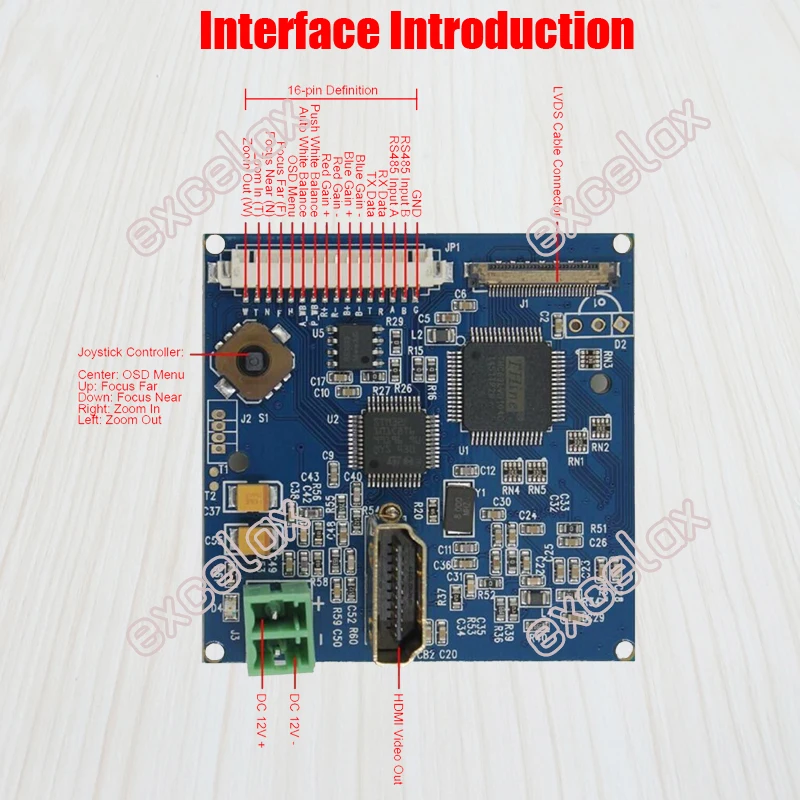 FCB-EV CV EH CH Series HD Zoom Camera Module Block HDMI-compatible Decoding Board RS485 RS232 Focus OSD Menu Control by Excelax