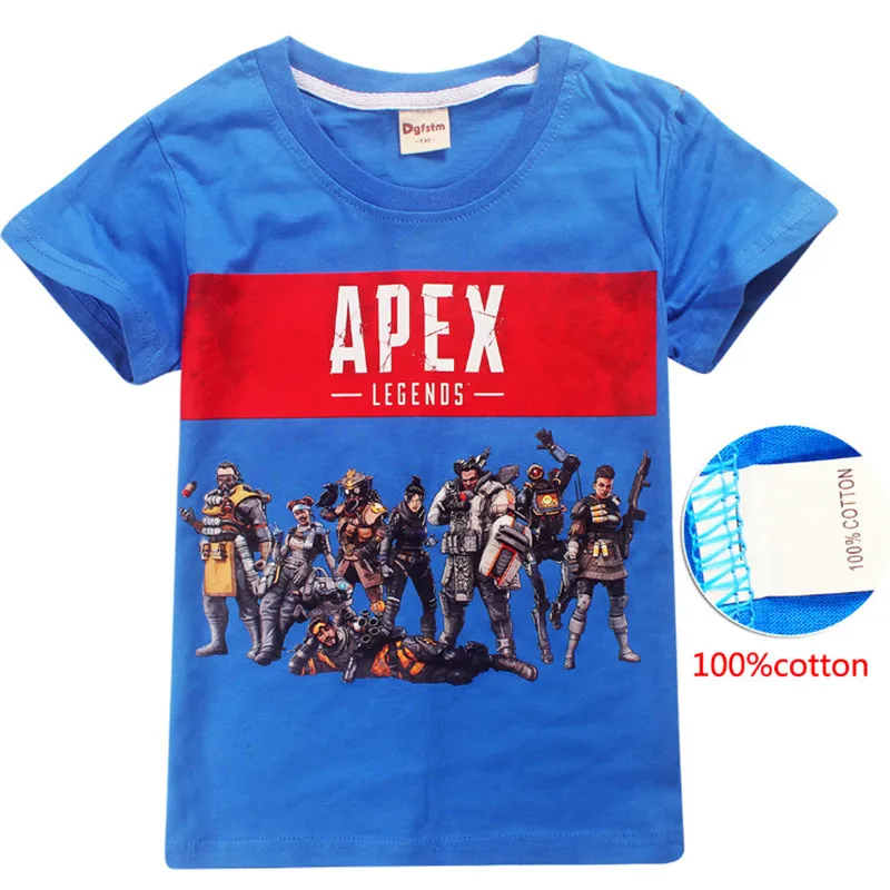 Apex Legends игровая футболка для мальчиков футболки с короткими рукавами для мальчиков детская футболка с принтом Одежда для мальчиков топы, футболки, Детский костюм - Цвет: E