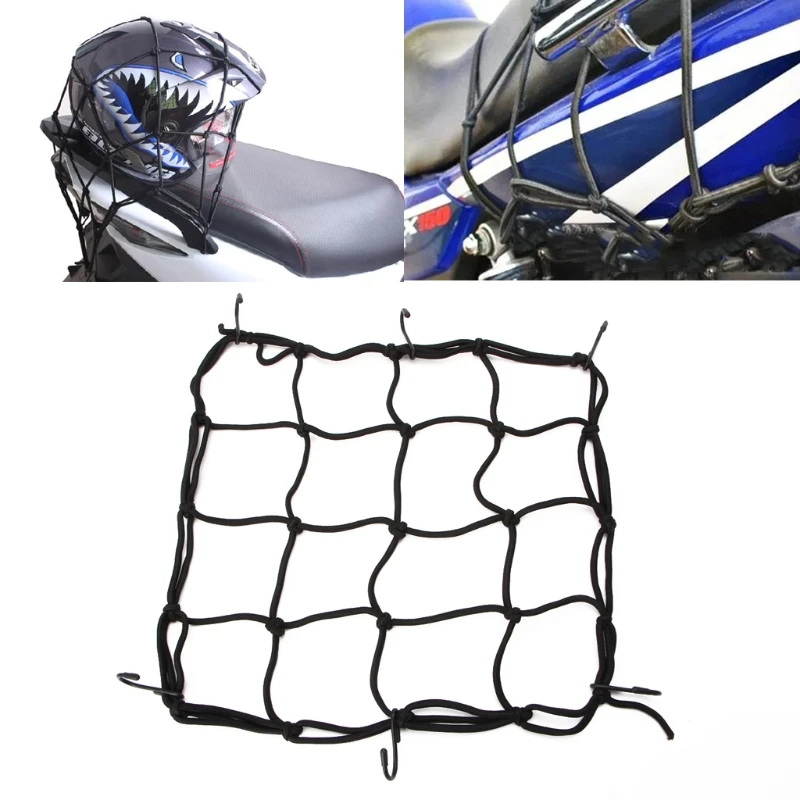 

Motorcycle Luggage Net Bike 6 Hooks Hold Down Fuel Tank Luggage Mesh Web Styling Motorcycle Helmet Cargo Luggage Net Accessories