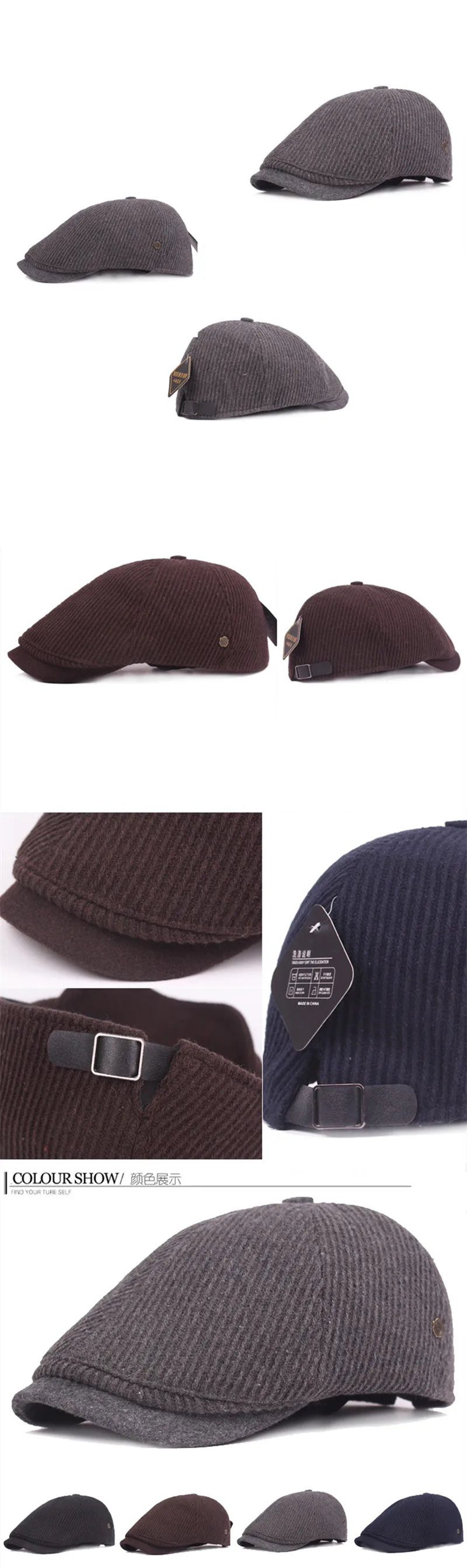 XdanqinX регулируемый размер мужская шапка зимние теплые береты шерстяная шапка с язычком мужские шляпы сомбреро De Invierno