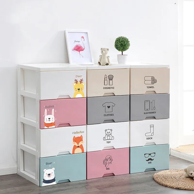 

Storage Drawer Storage Cabinet Wardrobe Toys Multilayer Storage Box Four Snacks Sundry Bedside Storage Box For Living Room Bedro