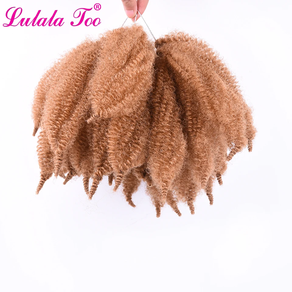 8'' Afro Marley Braid Hair Soft Kinky Twist Hair Crochet Synthetic Braiding Extensions High Temperature Fiber For Woman