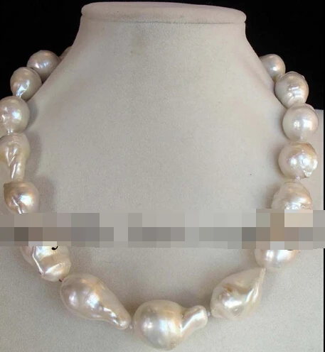 

N freshwater pearl white drop reborn keshi necklace 18" Discount AAA